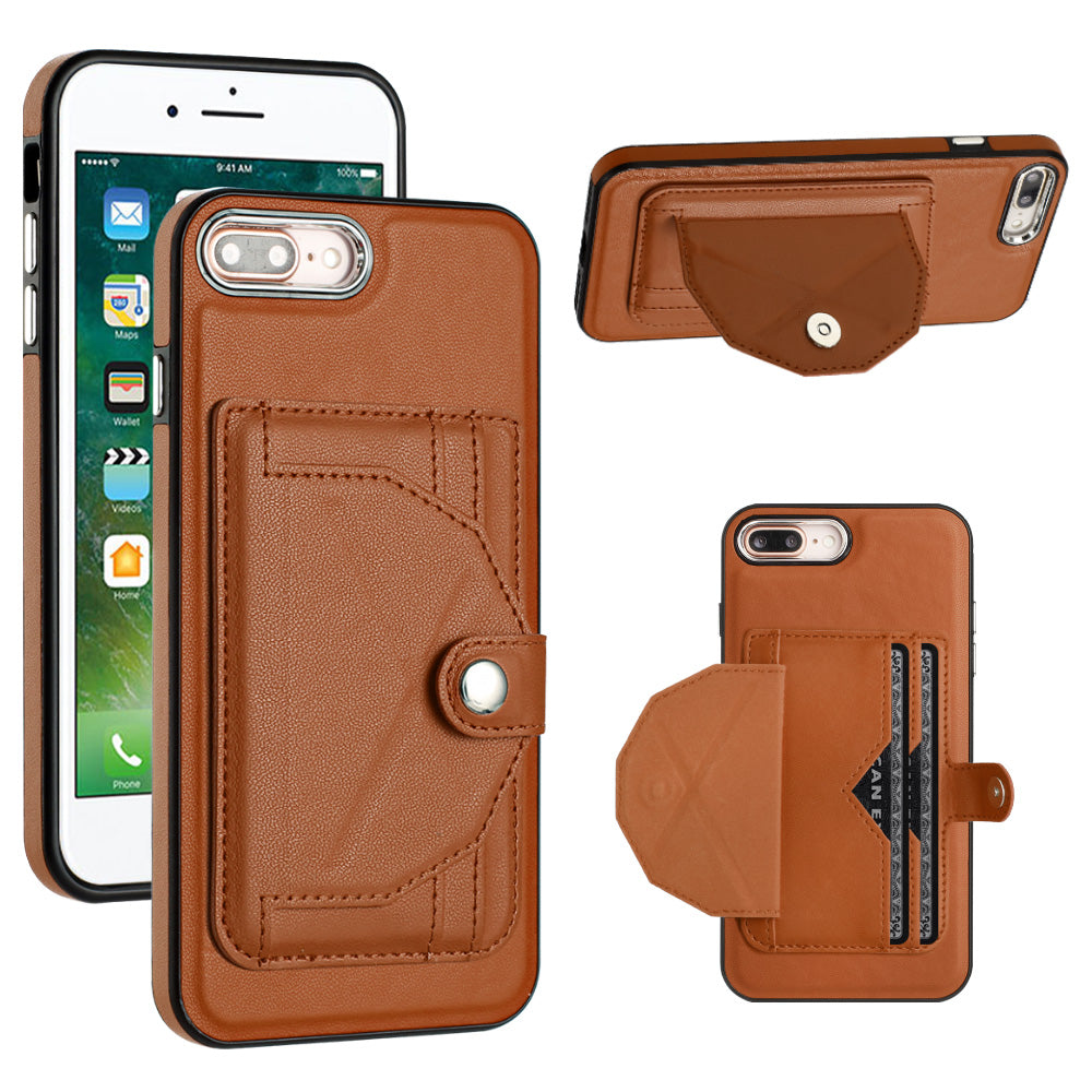 YB Leather Coating Series-4 for iPhone 6 Plus/6s Plus/7 Plus/8 Plus Phone Cover Kickstand Card Slots Leather Coated TPU Case YB Leather Coating Series-4 for iPhone 6 Plus/6s Plus/7 Plus/8 Plus Phone Cover Kickstand Card Slots Leather Coated TPU Case